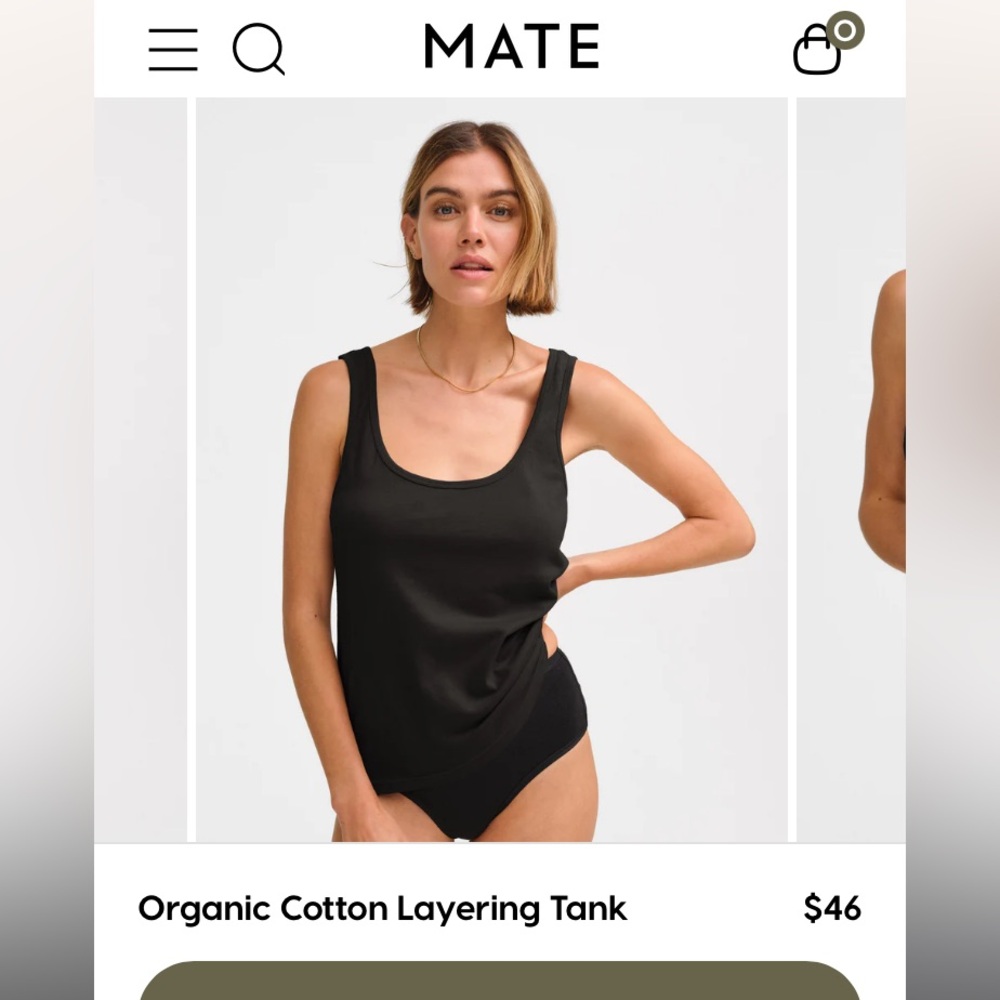 Mate the label organic cotton layering tank